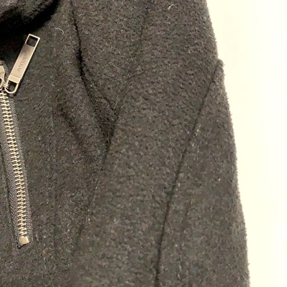 Cropped Wool Blend Hooded Moto Jacket size Small 7-8 - Picture 9 of 10